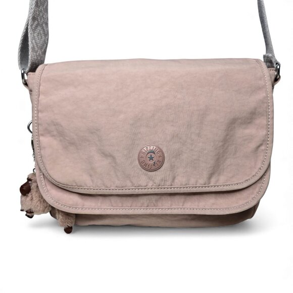 Kipling Nylon Crossbody Bag Flaptop Chunky Boho Strap Messenger Style - Picture 3 of 12